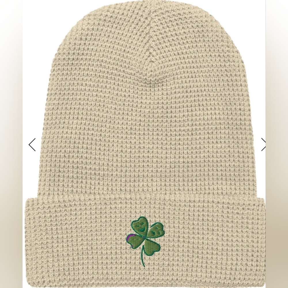Best of Luck Shamrock Waffle Beanie